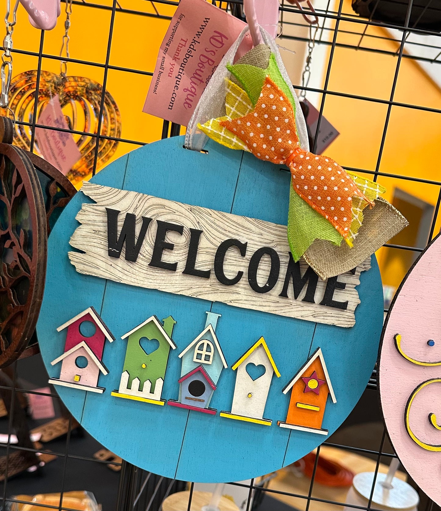 8.5 inch round wooden door signs
