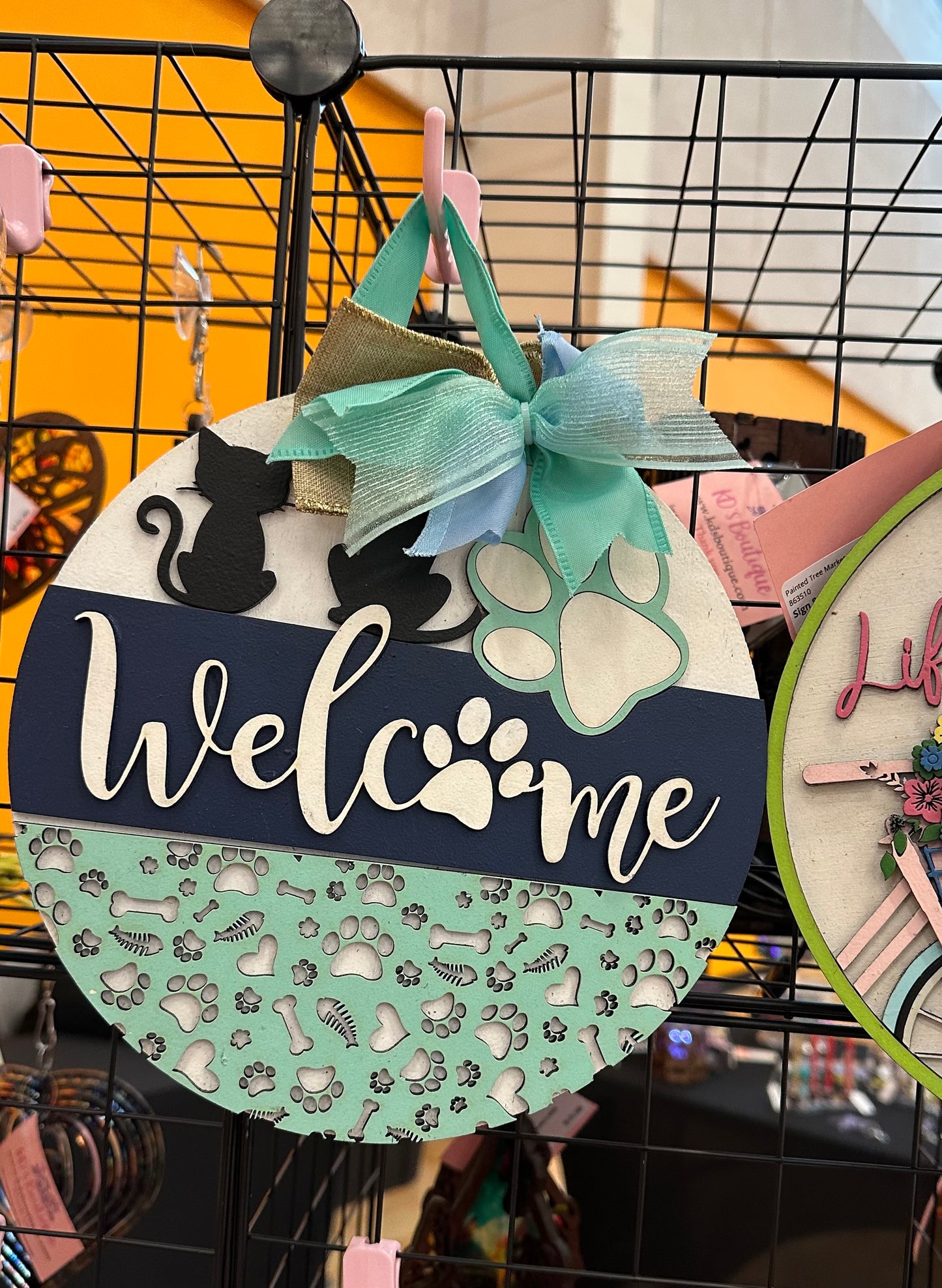8.5 inch round wooden door signs