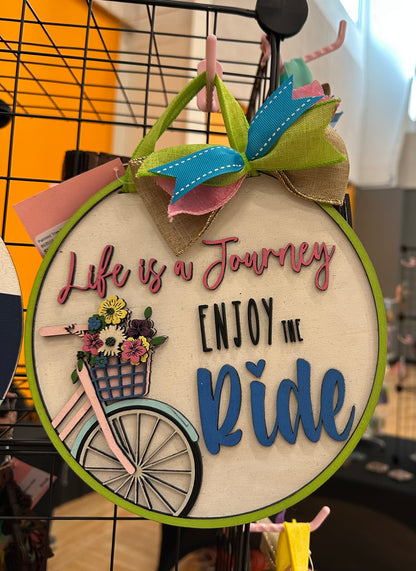 8.5 inch round wooden door signs
