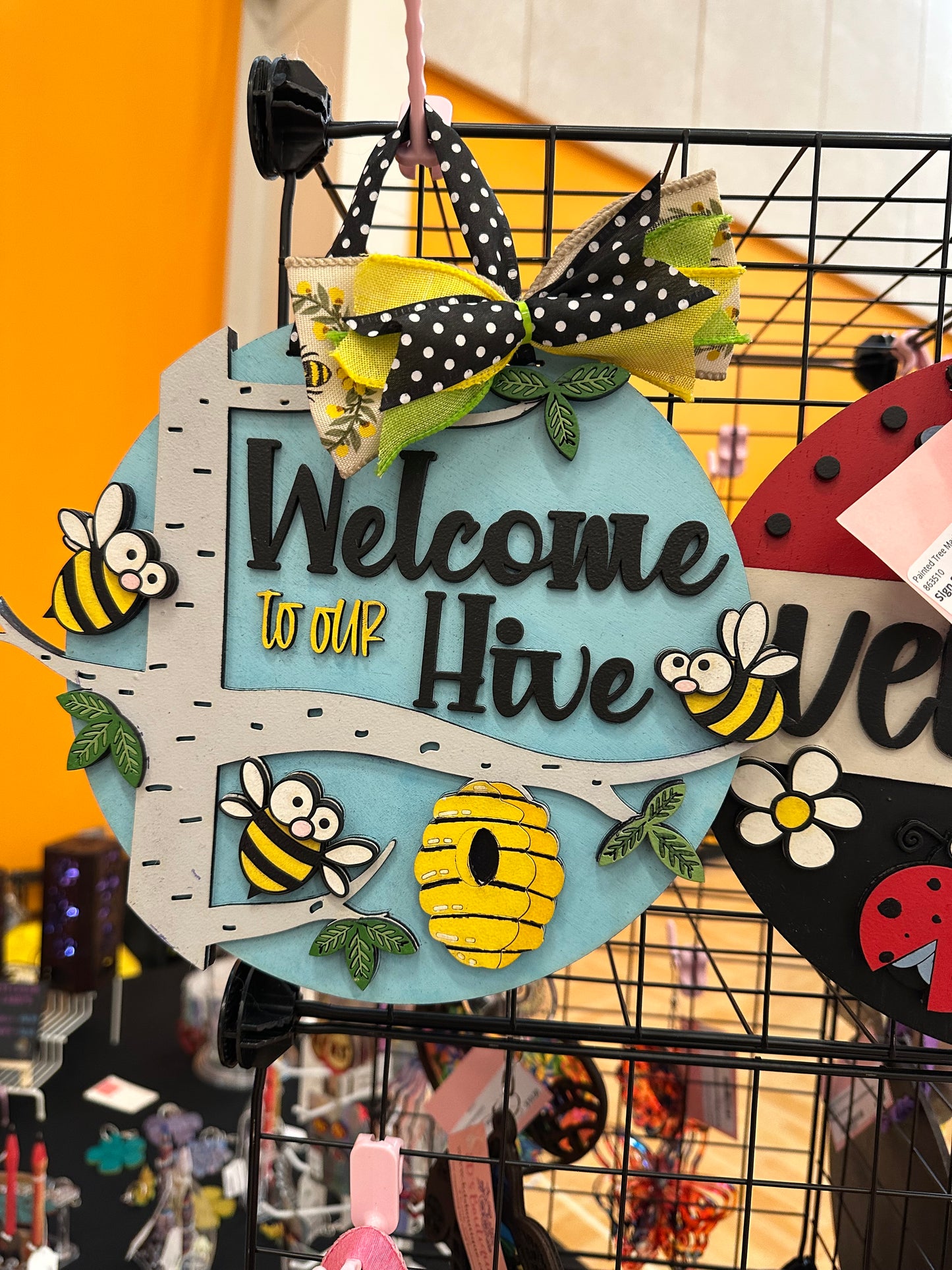8.5 inch round wooden door signs