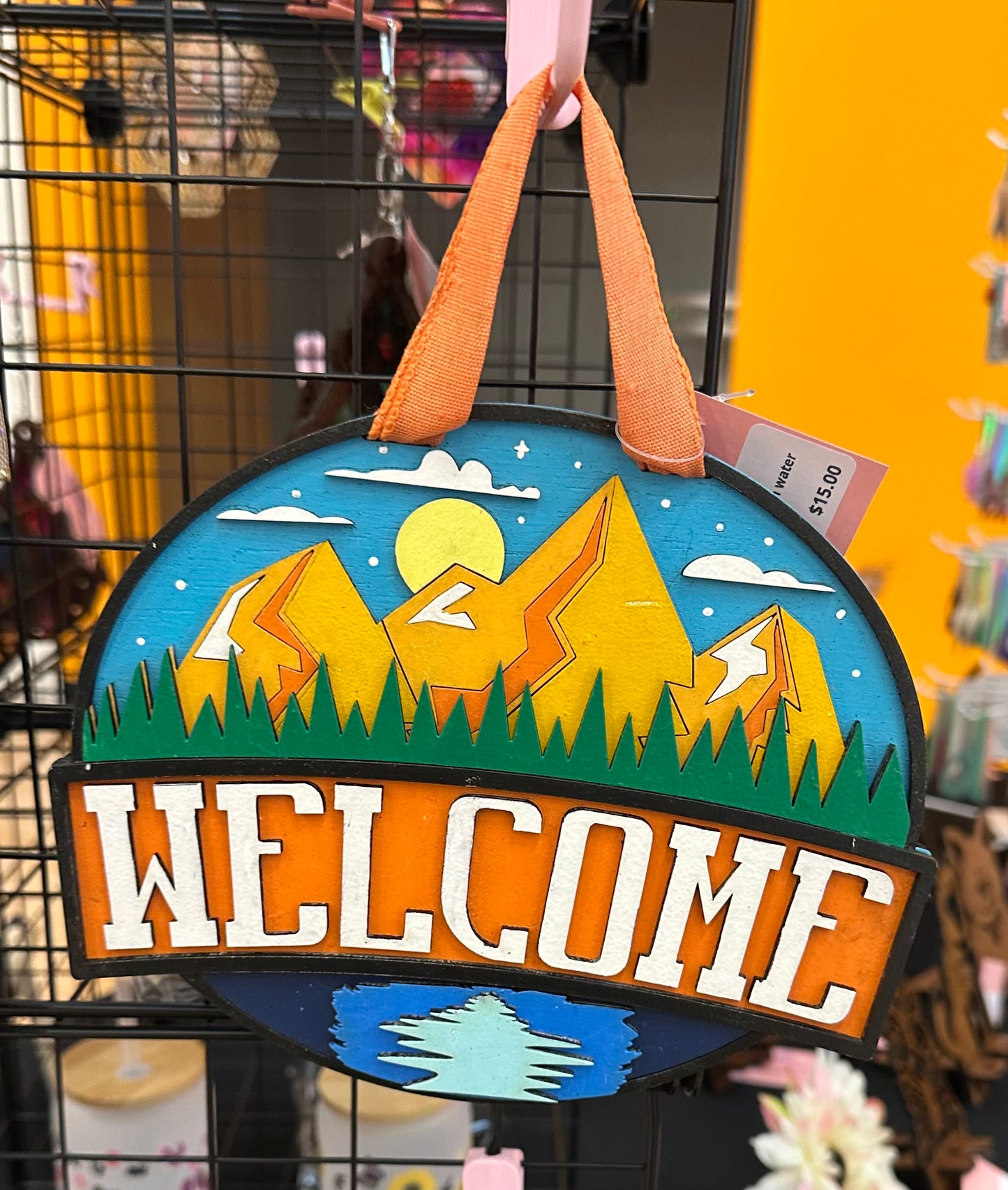 8.5 inch round wooden door signs