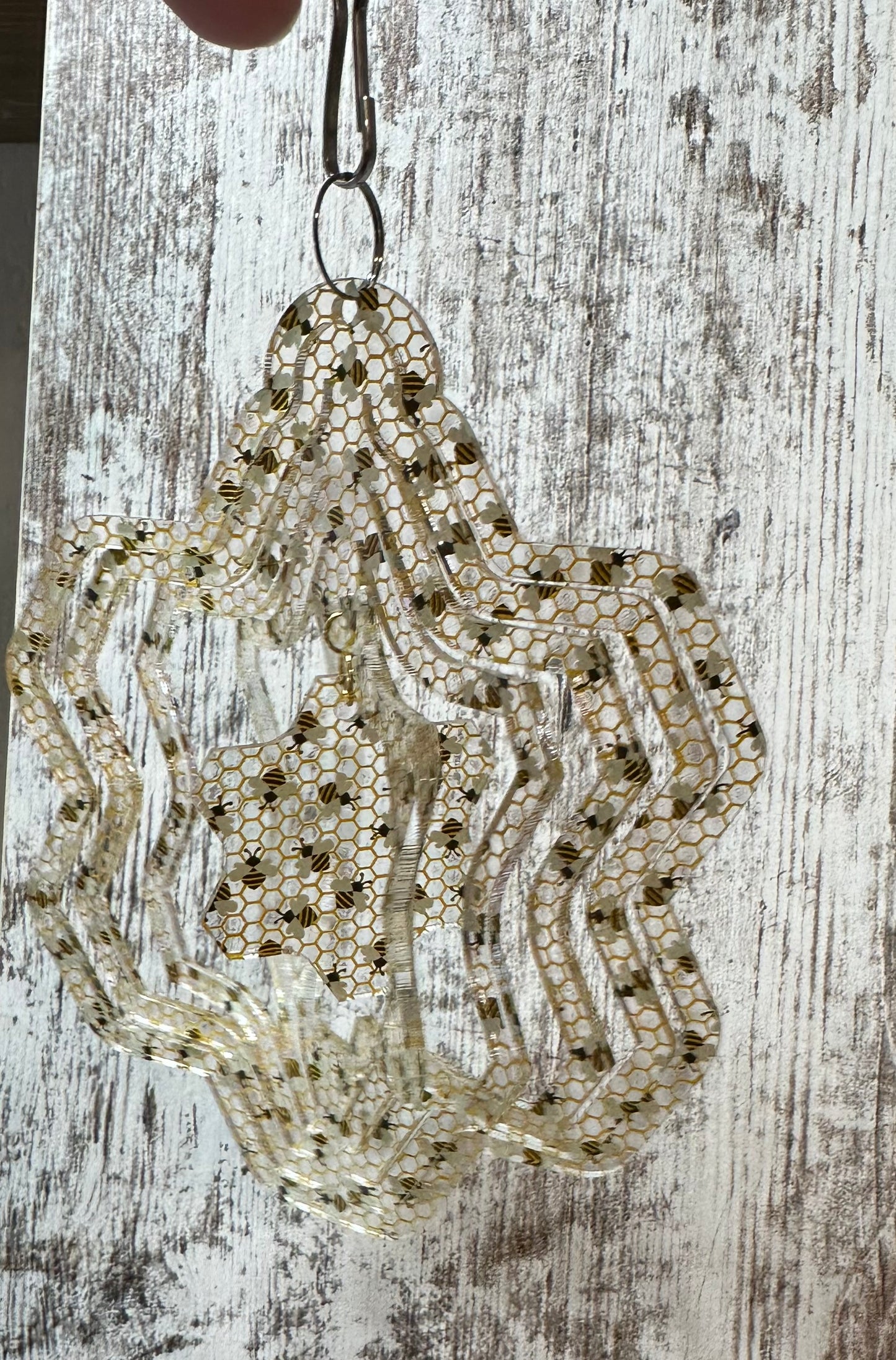 Honeycomb Bee Wind Spinner
