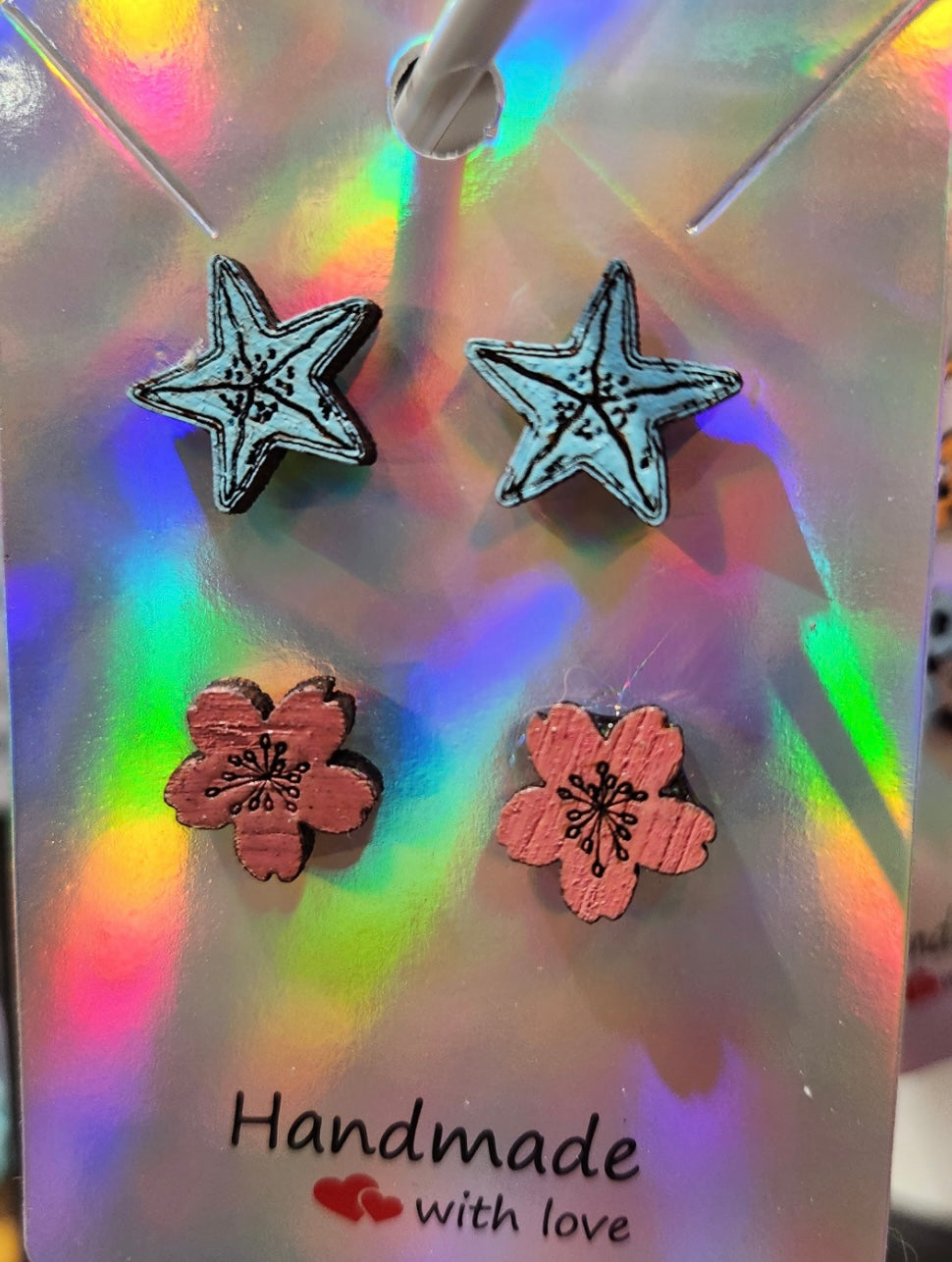 Ocean/ beach stud earrings