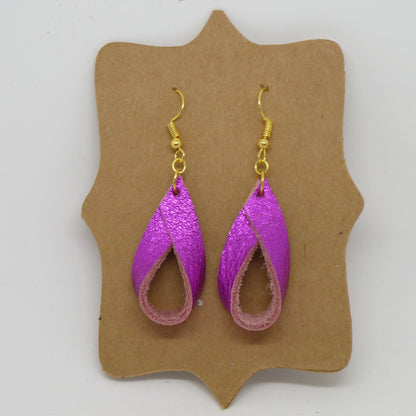 Ribbon Leather Earrings