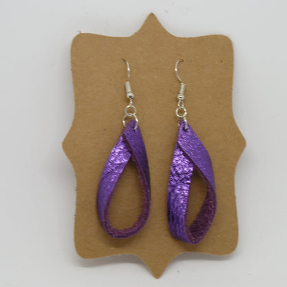Ribbon Leather Earrings