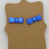 Leather Bow Post Earrings