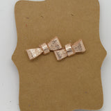 Leather Bow Post Earrings